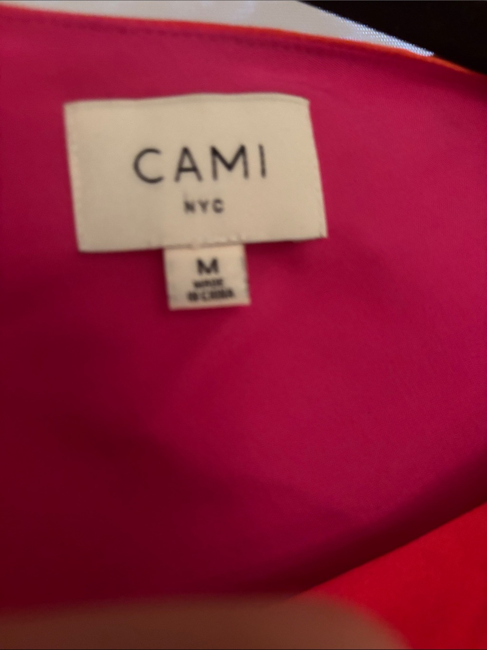 Cami NYC One-Shoulder Ombre Red to Black Gown with Orange Accent - Picture 2 of 2